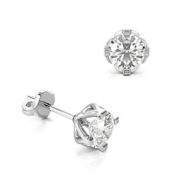 Round Diamond Stud Earrings