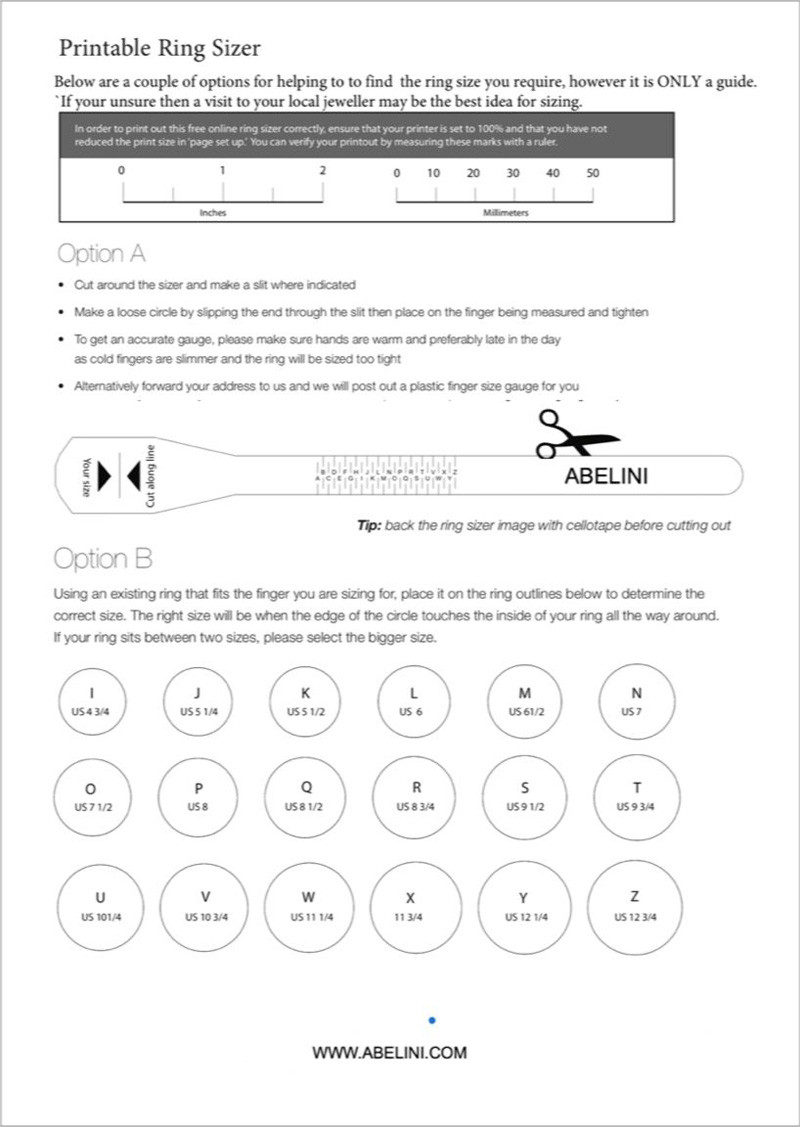 Ring Size Guide