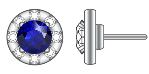 Blue Sapphire Diamond Earrings